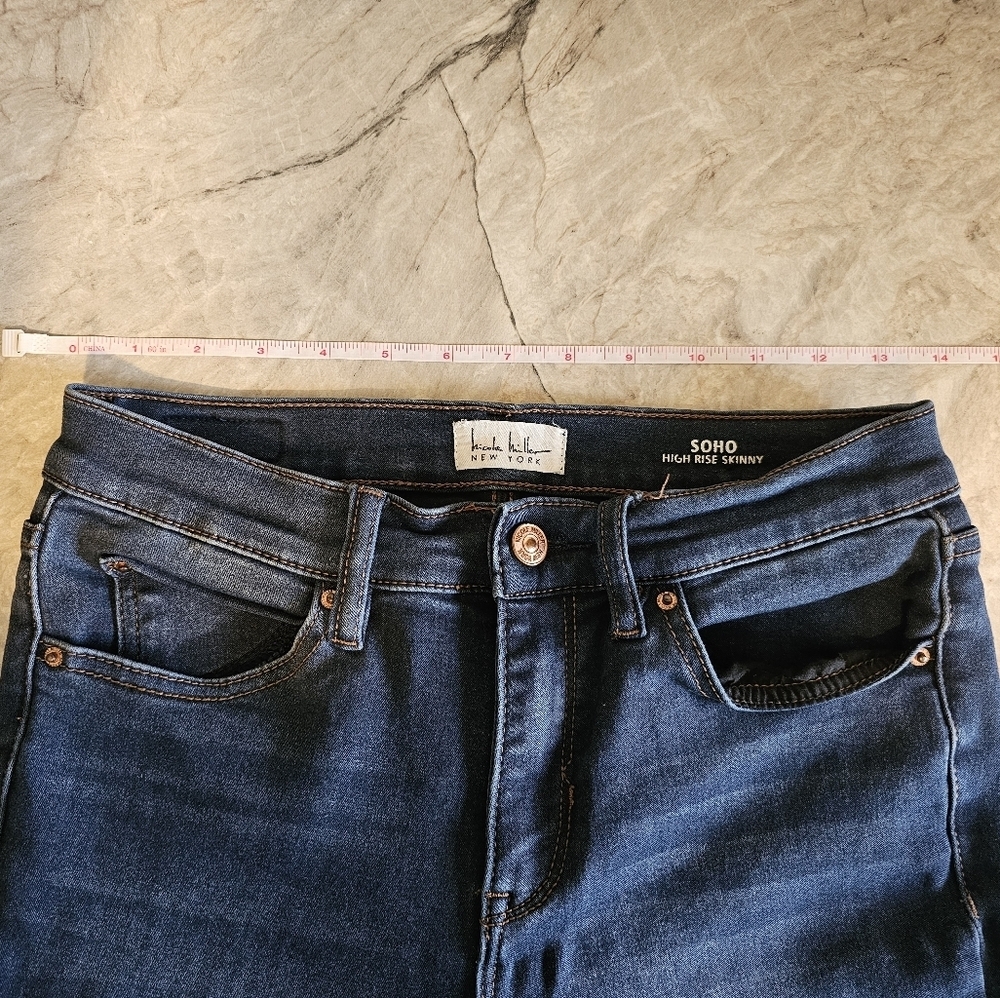 Nicole Miller Womens Medium Blue Stretch SOHO High Rise Skinny Jeans Sz 4 - Picture 5 of 7